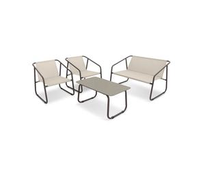 SET DA GIARDINO ESSENZA "NIZZA" IN ACCIAIO MARRONE 2 POLTRONE 1 DIVANO 1 TAVOLO