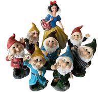 SET DA GIARDINO ESTERNO 8PZ POLIRESINA BIANCANEVE H. 44cm CON 7 NANI H. 28cm