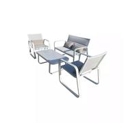 SET DA GIARDINO GIARDINI DI MAGGIO "ANTEMIDE" BIANCO E GRIGIO CHIARO CON 4 PO...