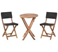 Set da giardino in legno di acacia marrone e nero pieghevole Rivarotta