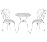 Set da giardino in metallo per bistrot Tavolo e sedie bianco Triora/Dascio