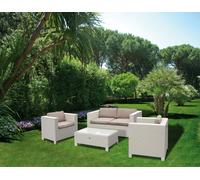 SET DA GIARDINO IN POLYRATTAN MOD. MARATEA COMPLETO DI CUSCINI PAPILLON