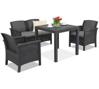 Set da giardino in polyrattan Venezia Dallas Apetito 4 antracite Bica