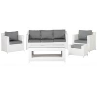 Set da giardino in rattan bianco Roma