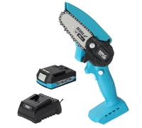 Set da giardino in valigia: mini motosega, batteria da 2 Ah e caricatore valigia, design ultraleggero, dimensioni compatte, design ergonomico, funzionamento a batteria