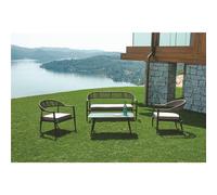 Set da Giardino Milano In Alluminio - Wicker Grigio - Antracite Greenwood