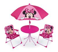 SET DA GIARDINO MINNIE TAVOLINO OMBRELLONE E SEDIE PIEGHEVOLI PER MARE E GIARDIN