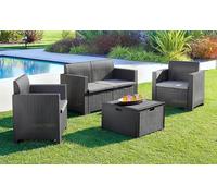Salotto Nebraska Da Giardino Rattan Polipropilene Bar Antracite