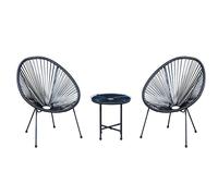 Set da Giardino PAVONE 2 Poltrone e Tavolino Con Corde Intrecciato