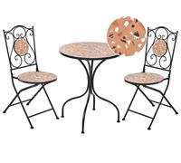 Set da giardino per esterni in metallo stile vintage con piano effetto terrazzo