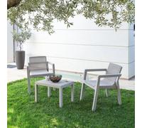 Set da giardino sedie con tavolo a due posti colore grigio chiaro elegante