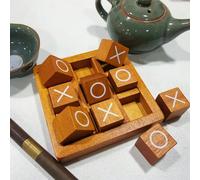 Set da gioco classico in legno Tris - 9 blocchi e 1 base - per età 14+, adatto per una perfetta serata di gioco in famiglia e decorazione per la casa | Adatto per tavolino da caffè, soggiorno, scrivan