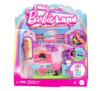 Set da gioco collezionabile Barbie Mini BarbieLand Hair Salon con bambola da 1,5 pollici, stazione di styling con specchio, area di lavaggio e reception per giocare a raccontare storie, JCR32 Tagli Un