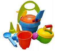 SET DA GIOCO CON LA SABBIA PER BAMBINI, 10 pezzi: secchiello, annaffiatoio e acc