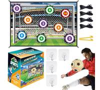 Set da gioco con pallone da calcio per bambini, set di esercizi di calcio per bambini, Kit da gioco con porta da calcia in giardino con 1 pallone, 1 bersaglio di flanella e 2 picchettis