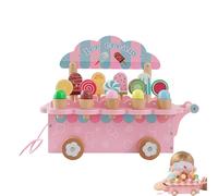 Set da gioco da caffè - Carrello in legno - Giocattoli per bambini compleanno - Per ragazze 3 - 6 anni cucina cibo picnic ristorante supermercato