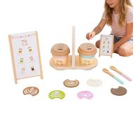 Set da gioco da caffè | giocattoli alimentari in legno | accessori per la cucina dei bambini e il negozio - regalo per ragazze e dai 2 anni in su, per compleanno o Natale