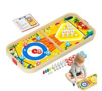 Set Da Gioco Da Tavolo In Legno - Giocattolo Da Tavolo Classico Per Famiglie Set Da Gioco Educativo Interattivo Genitore-figlio A Doppia Faccia | Di Scacchi Portatile E Adatto Ai Viaggi P