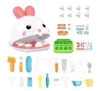 Set Da Gioco Dentale Per Bambini - Modello Interattivo, Strumenti Completi | Il Simpatico Kit Dentale Dal Design A Forma Di Coniglietto Incoraggia L'immaginazione E L'apprendimento Degli Oggetti Di Gi
