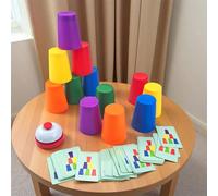Set da gioco di impilamento di bicchieri, gioco di puzzle da tavolo per competizioni, riconoscimento e ordinamento dei colori per l'educazione precoce, allenamento del pensiero logico, giocattolo inte