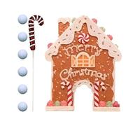 Set da gioco di pan di - Campo da minigolf 40 x 30 cm, divertimento multigiocatore | Campo da minigolf Natale con palle da putter completo, casa di pan di come per una festa