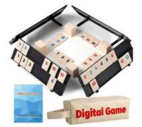 Set da gioco di Rummy per 2-4 giocatori, include 4 rastrelliere per tessere, 106 tessere e una custodia portatile, classico gioco da tavolo per famiglie ABS