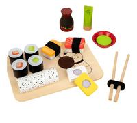Set da gioco di sushi in legno - set di tuta di sushi in legno, giocattoli educativi della prima infanzia | Falso sushi, gioco fantasioso fatto a mano, giocattolo di coordinamento
