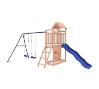 Set da gioco esterno in legno massello di douglas, parco giochi per bambini con scivolo e altalena, design robusto e stabile per cortile, resistente e a bassa manutenzione, per avventure creative e gi