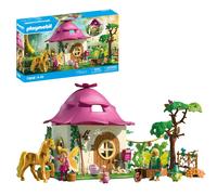 SET DA GIOCO FANTASY FAIRY HOME CON UNICORNO D'ORO E STABILE STATUINE