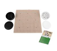Set da Gioco Go 19x19 Pieghevole con Pietre Singole Convexe | Tavola in Cuoio, Pezzi in Plastico Nero e Bianco, Manuale Incluso, Uso Domestico e Riunioni Familiari