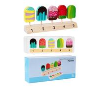 Set da gioco interattivo di gelateria in legno con 5 coni e attività di apprendimento per bambini 3-6 anni di giochi di ruolo