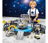 Set da gioco militare trasformabile per bambini - Comprende 3 veicoli corazzati e 1 elicottero, lancio di missili e braccia robotiche mobili, gioco per sviluppare immaginazione e abilità manuali, adat