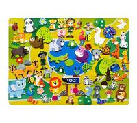 Set da gioco Montessori con animali dello zoo in feltro, giocattoli educativi per bambini, kit per narrazioni interattive e giochi didattici Tagli UnicaTessuto non tessuto