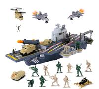 Set da gioco per aerei militari, con elicottero, aereo da combattimento, carro, veicoli militari e figure dei soldati, giocattolo militare per ragazzi e bambini dai 3 anni in su