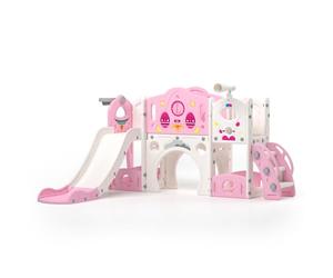 Set da gioco per bambini 9 in 1 con scivolo e arrampicata, cortile autoportante, per bambini di età compresa tra 1 e 4 anni, con scale, ripostiglio, tunnel, telescopi, trottole multifunzione