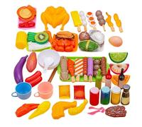 Set da gioco per bambini con barbecue, set interattivo per cucinare e stimolare il gioco di ruolo, con suoni realistici e , completo di cibi finti colorati, adatto a bambini e bambine in età