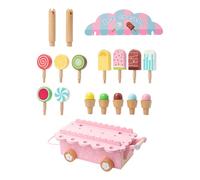 Set da gioco per bambini Gelato - Banco in legno | Set da gioco per bambini - Per ragazze 3 - 6 anni cucina cibo picnic ristorante supermercato