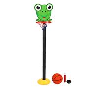 Set da gioco per basket Altezza regolabile Design a rana Supporto per canestro per bambini Materiale plastico per interni ed esterni 459 g Peso 23,7 cm Lunghezza