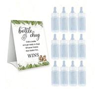 Set da gioco per bottiglie di latte per la festa del gender reveal per il festa di nascità, con segnaletica di stile woodland e bottiglie, ideale come regalo per il battesimo del bambino, celebrazione