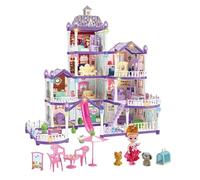 Set Da Gioco Per Casa Delle Bambole In Miniatura - Kit Villa Multi Livello Con 13 Stanze, Casa Giocattolo Da Assemblare Fai Da Te, Con Bambole E Animali Domestici | Gioco Di Ruolo Creativo P