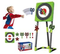 Set da gioco per lanciare l'ascia, con struttura in metallo pieghevole, con 2 asce e 2 freccette, per divertimento all'aperto in famiglia e sollievo dallo stress in ufficio