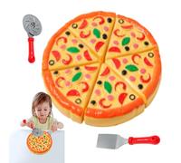 Set da gioco per pizza per bambini - pizza giocattolo, fingere il cibo, set di apprendimento ABS per tagliare, gioco di ruolo interattivo, attività da cucina realistica per bambini e giochi educativi