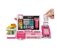 Set Da Gioco Per Registratore Di Cassa - Giocattolo Didattico Interattivo, Calcolatrice Scanner Integrata, Kit Di Finta Cassa, Set Per Esercitazioni Di Matematica In Età Prescolare | Giocattolo Da Cas