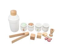 Set da gioco per tè al latte in legno con colori vivaci per bambini | Stimola l'immaginazione e i giochi di ruolo con una scena realistica della caffetteria del latte realizzata con pezzi di