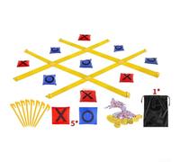 Set da gioco portatile e pieghevole di grande formato per Tic-Tac-Toe - per campeggio, picnic, spiaggia e giardino (E)