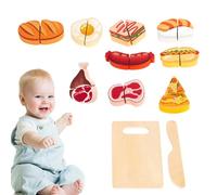 Set da gioco vegetale - finitura in legno liscio, design a taglio magnetico | Attività di cucina fantasiosa con coltello portatile per abilità motorie e divertimento creativo negli spazi di educazione