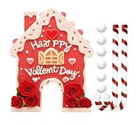 Set da golf di pan di zenzero - San Valentino, decorazione per mazza da golf, decorazione per dolciumi, decorazione per cancello da golf, 35 cm, tema romantico, coppia regalo, decorazione da tavolo