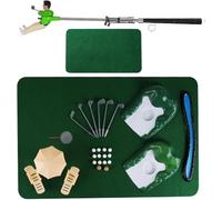 Set da Golf Indoor Realistico Portatile con Mazze intercambiabili e Campo modulare educativo interattivo Genitore-Figlio per Lo Sviluppo delle abilità Il Divertimento ricreativo in Famiglia