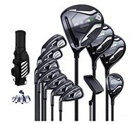 Set da golf per mancini, 12 pezzi, set completo di mazze da golf, aste professionali in acciaio al carbonio grafite, con borsa per ruote per un facile trasporto
