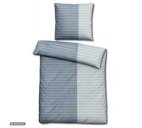 Set da letto CloudComfort Renforcé a righe grigie/blu 135 x 200 + 80 x 80 cm